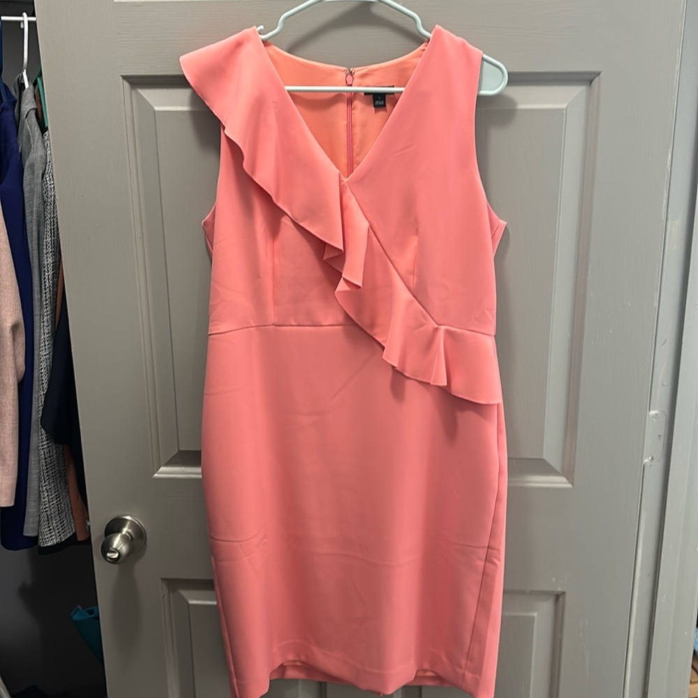 Women’s Ann Taylor Factory coral fitted dress size 10